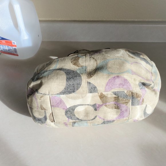 Euc Coach Soho Linen Lynne Signature C's Hobo Shoulder Bag Purse - Picture 7 of 10